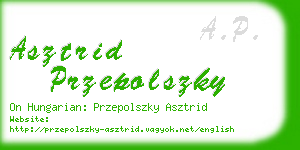 asztrid przepolszky business card